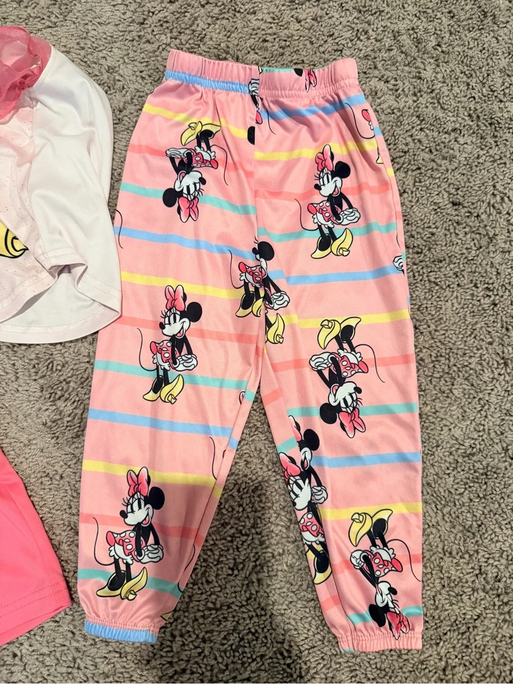 Disney Pink Minnie Mouse 3-Piece Pajama Set - Shorts & Pants